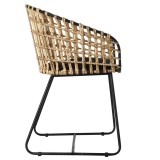 CHAIR METAL RATTAN NATURAL JAPAN - CHAIRS, STOOLS